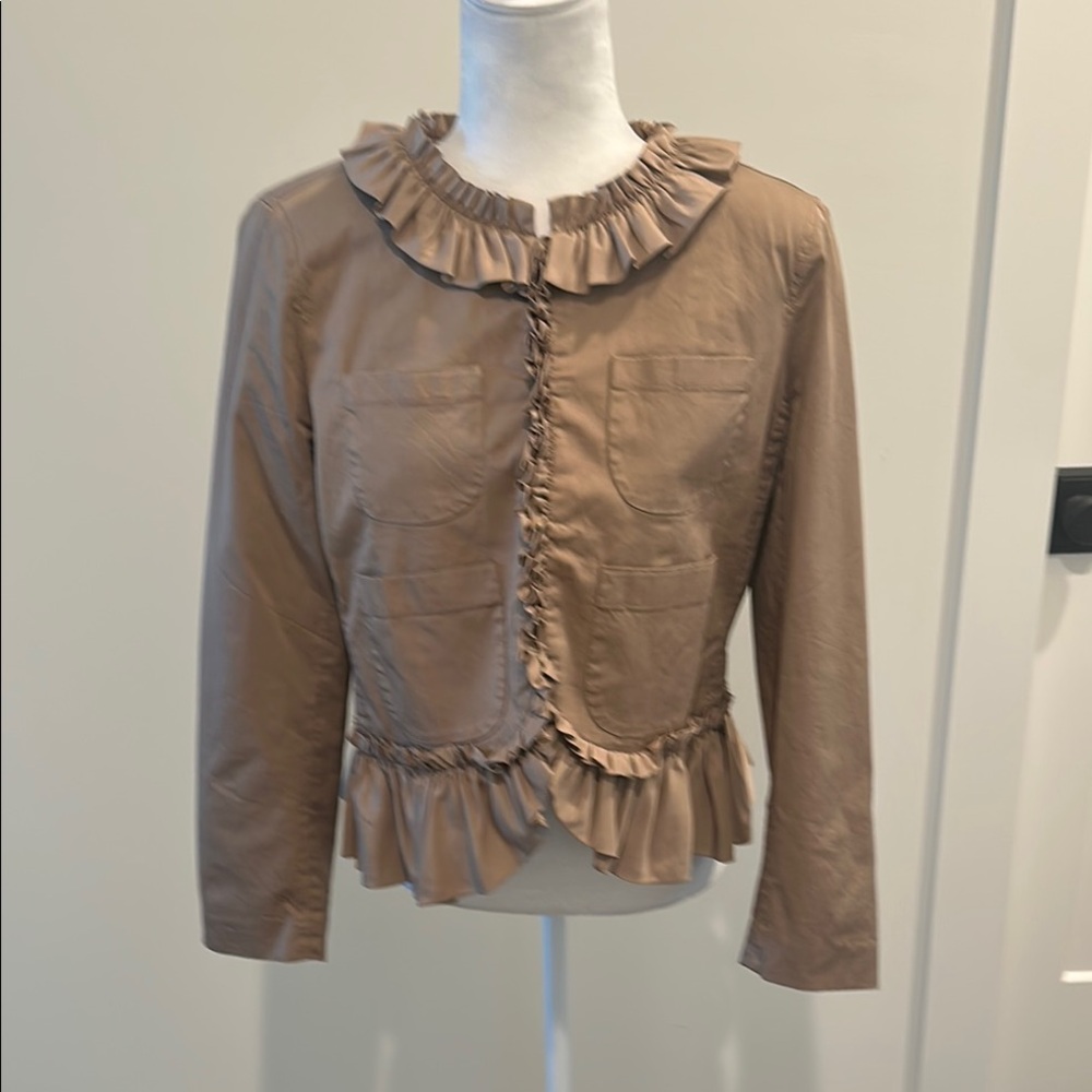 NWT JCrew Ruffle Chino Lady jacket Sz 10